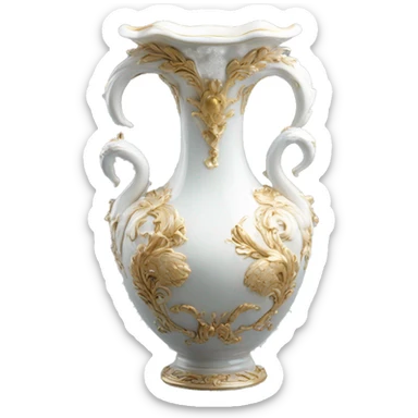 swan roccoco vase sticker