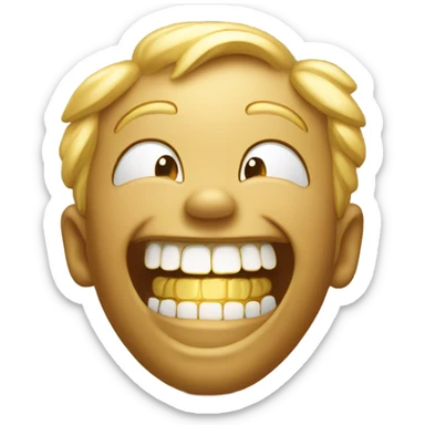 Gold teeth shining sticker