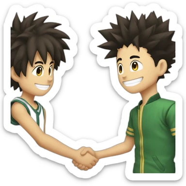 Gon shakes hands with Killua sticker