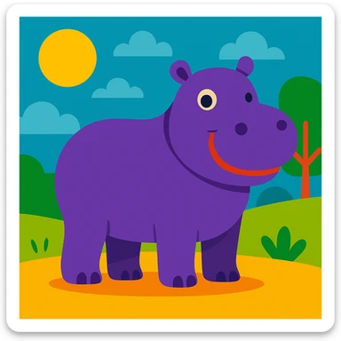 Hippo sticker