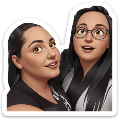 girls with long black hair sticker