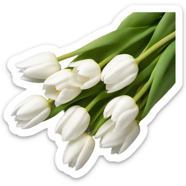 White tulips  sticker