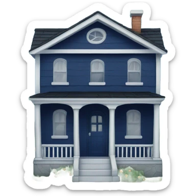 Cute dark blue house sticker