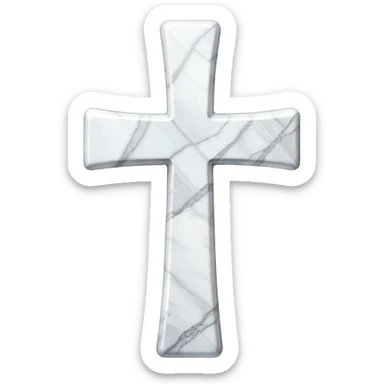 White marble l cross sticker