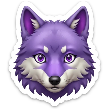Lobo con ojos morados sticker