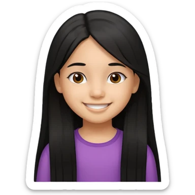 Hispanic girl, 6 years old, long straight hair sticker