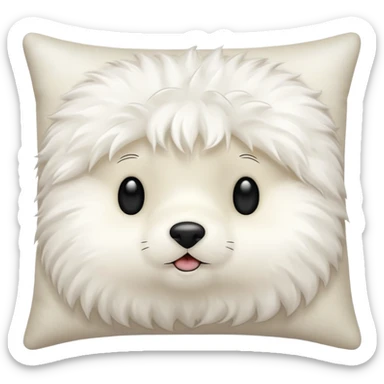 white pillow made out of fur sticker