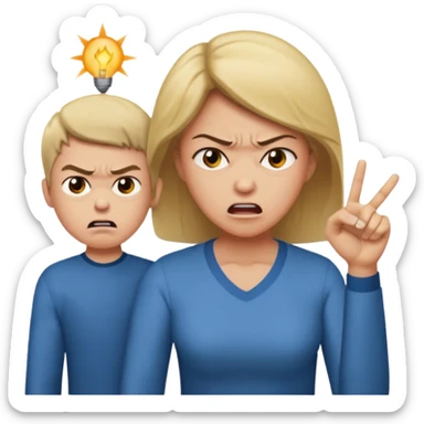 Madre regañando al hijo sticker