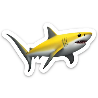 thresher shark with star tattoo in yellow sticker