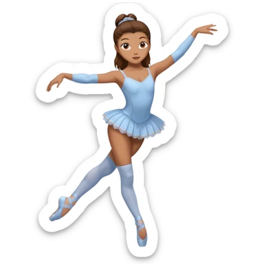 Ballet dancer in over the knee socks, leotard and long brown hair sticker