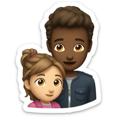 Garcon en appelle avec une fille sticker
