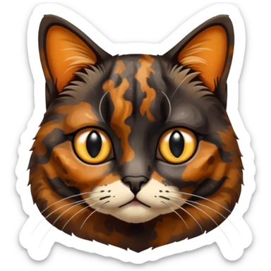 Dark tortoiseshell cat sticker