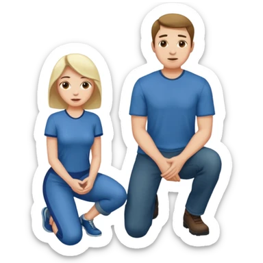Man standing. Woman kneeling sticker