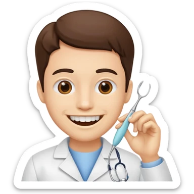 dentist, examining tooth, friendly sticker