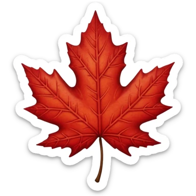 A sad maple leaf sticker