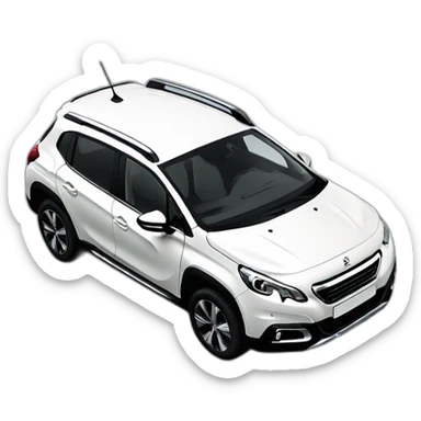 White Peugeot 2008 with sunroof  sticker