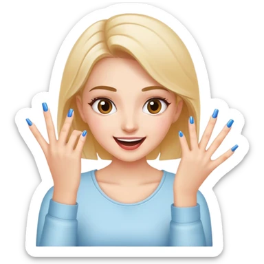 girl excited to get her nails done sticker