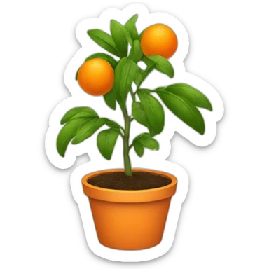 an orange plant sticker