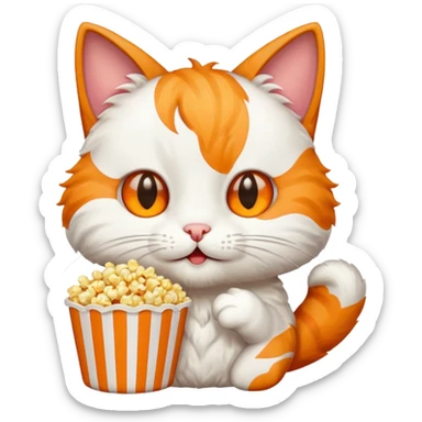 Gato comendo pipoca sticker