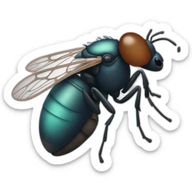 Une mouche qui rigole de face sticker