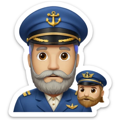 bearded fish ship captain sticker