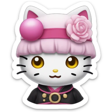 Hello kitty cosplaying gojo sotaro from jujutsu kaisen  sticker