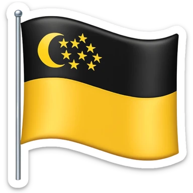 Faz uma bandeira com preto em cima e em baixo coloca amarelo mais sem o cabo de ferro que segura a bandeira, só a bandeira sticker