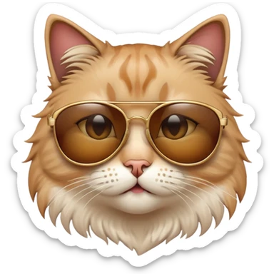A cat wearing a sunglasses crying because the sunglasses have to be real glasses ￼￼ sticker
