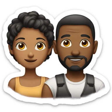 Men with his girlfriend  sticker