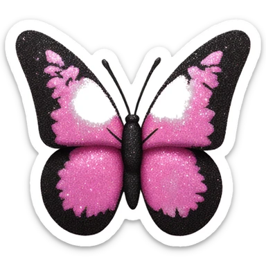 Pink Glitter butterfly sticker