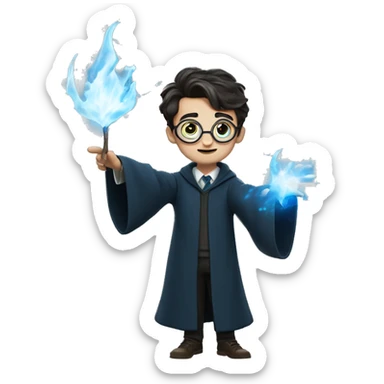 Harry Potter casting a patronus spell sticker