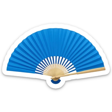 blue paper hand fan sticker