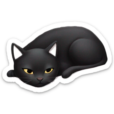 black cat sleeping in pale pink cat bed sticker