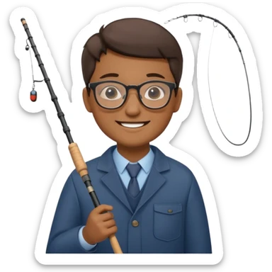 Accountant who wears glasses and loves fishing sticker