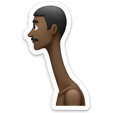 A person with a long neck and big back sticker