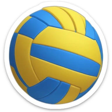 Volleyball ball yellow and blue sticker