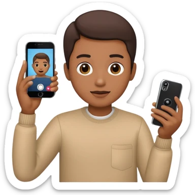 person holding a phone and recording a video sticker