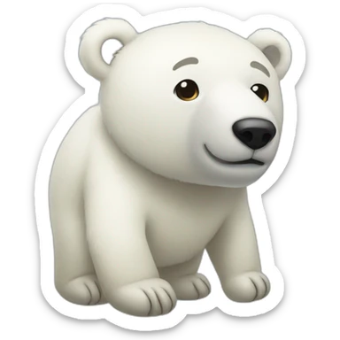 a polar bear stuffed bear in a diaper sticker
