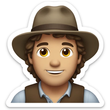 charles Ingalls brown hair and hat sticker