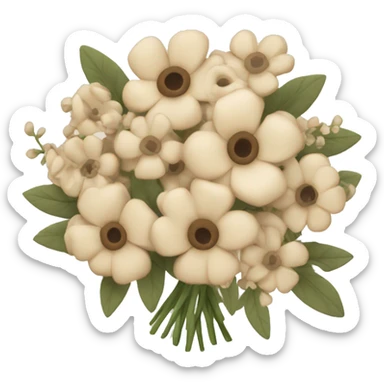 beige floral boquet sticker