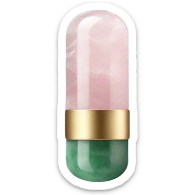 rose quartz or jade roller with soft metallic accents sticker
