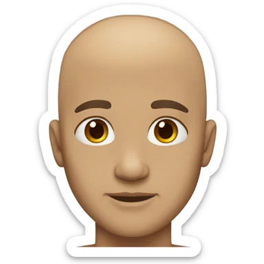 Bald medium skin tone  sticker