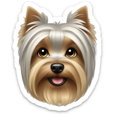 Silver-blond light furred Yorkie sticker