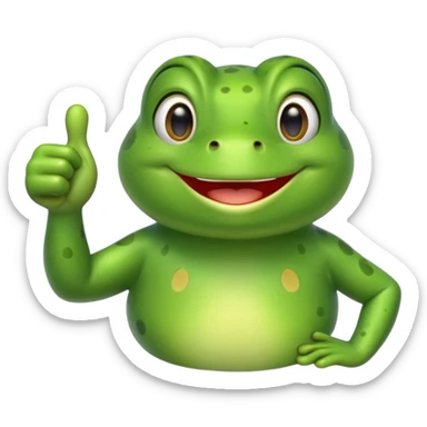 Can you create an animated emoji gif of a cute frog giving a thumbs up for agreement sticker