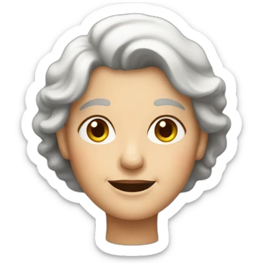 old  lady with brown hair sticker