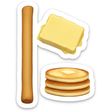 Stick of butter topped with pancakes sticker