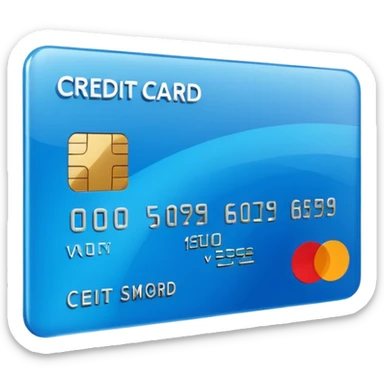 3D style credit card icon, no text sticker