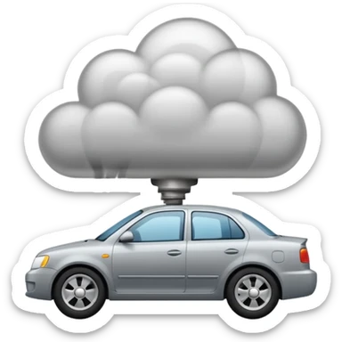 smoke coming out of a car exhausts  sticker