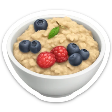 a bowl of fruit oatmeal sticker