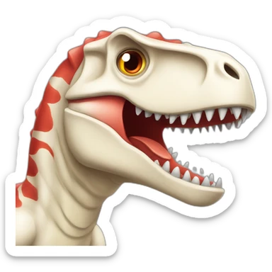 Dinosaure blan et rouge sticker